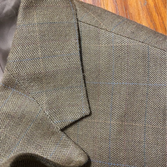 T. Harris London Men's Tan Blazer Sports Coat Size 40R Silk Wool Blend Classic - Picture 5 of 11